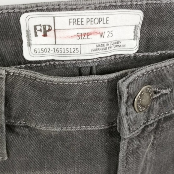 Free People black raw hem jeans size 25 nwt - Picture 6 of 6